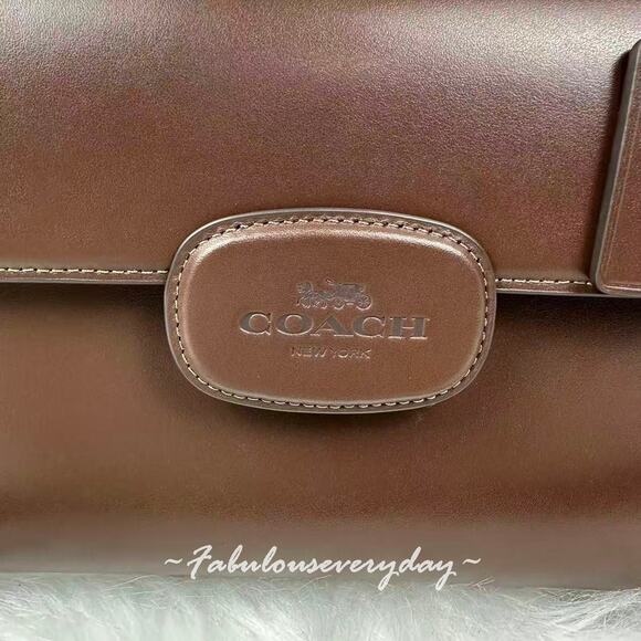 Coach Eliza Top Handle Bag Crossbody In Leather/Silver/Maple CT852 NWT - Picture 5 of 9